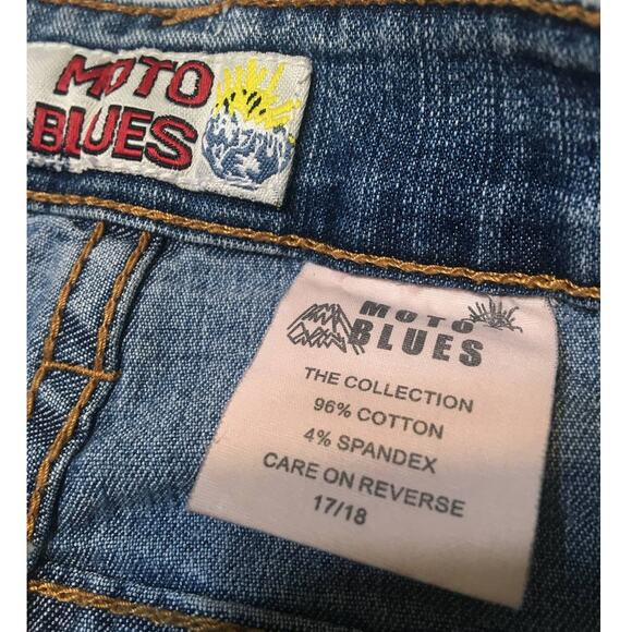 Moto Blues The Collection Flare Jeans with Beautiful Butterfly Applique 17/18 - Picture 6 of 7